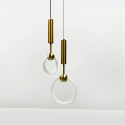 Suspension LED à double anneaux nordique minimaliste