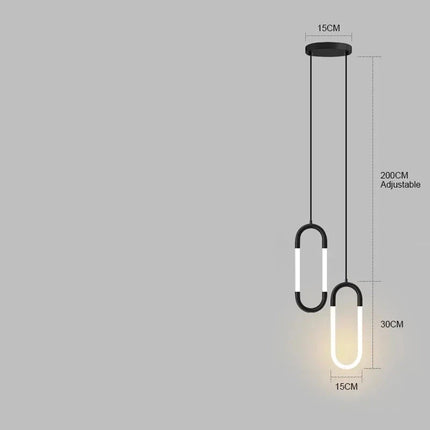Suspension LED à anneaux nordique dans un salon cosy