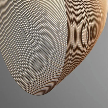 Suspension LED en bambou offrant un éclairage naturel, idéale pour les espaces de vie comme le salon ou la salle à manger.