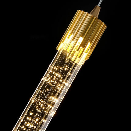 Suspension LED cristal longue nordique en finition noir