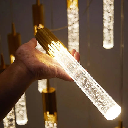 Suspension LED cristal longue nordique à une tête