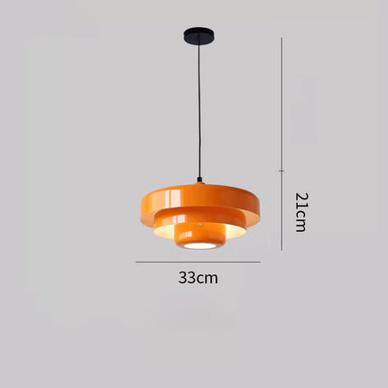 Suspension LED design nordique de couleur orange, parfaite pour ajouter une touche moderne à votre décoration intérieure.
