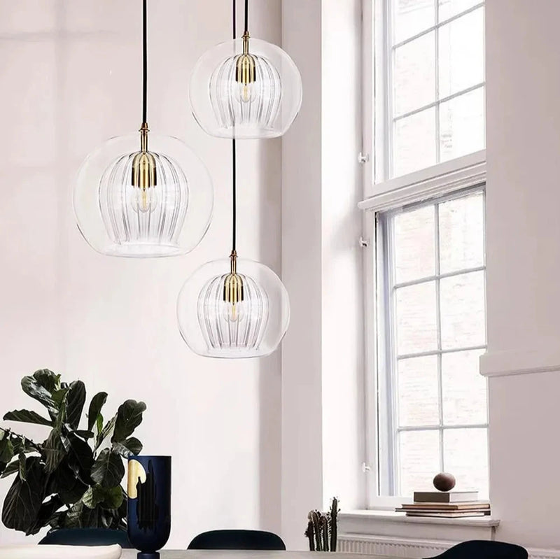 Dimensions Lámpara colgante LED nórdica de doble cristal