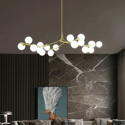 Suspension LED nordique branches d'arbre finition noire