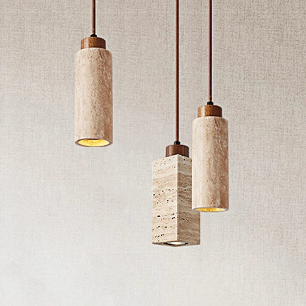 Suspension LED en pierre naturelle éclairant une chambre