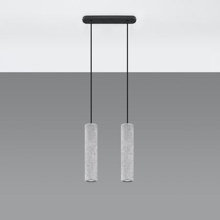 Suspension Ligne Béton 2 fixée au plafond, vue d'ensemble, éteinte