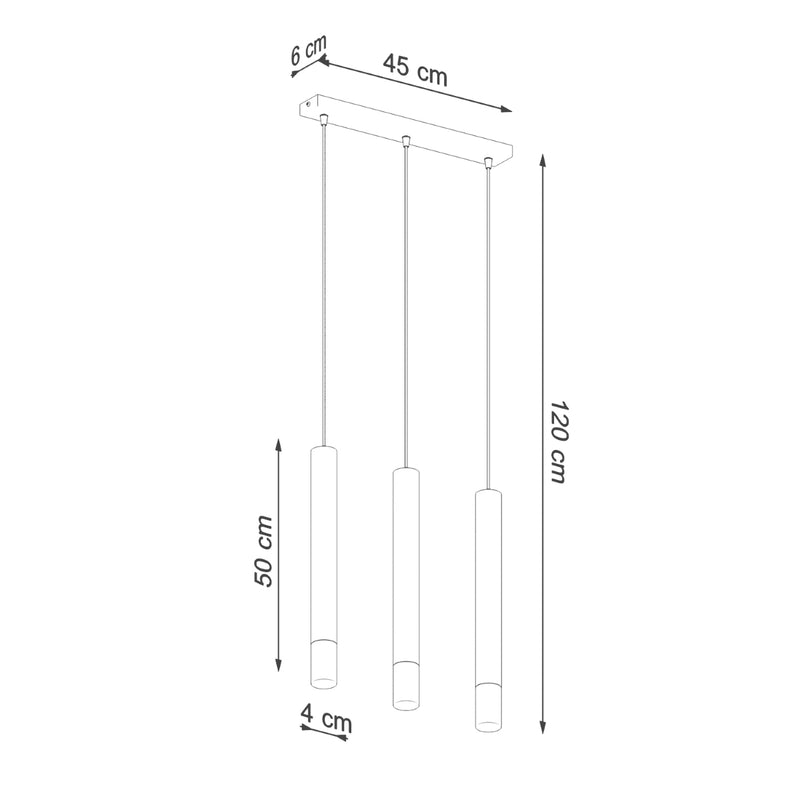Dimensions Suspensión blanca Clear Line 3