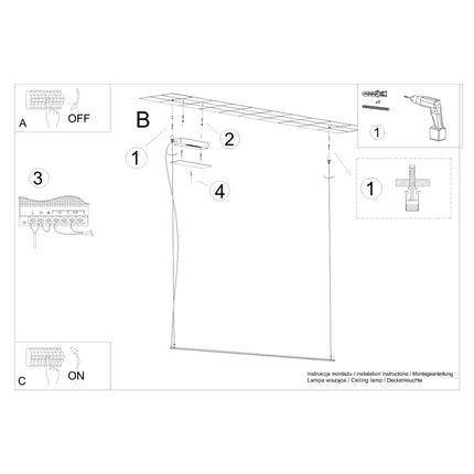 Instructions de montage de la Suspension Ligne Minimaliste suspendue par câbles