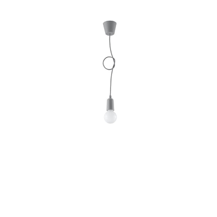 Détail de la douille et du câble gris de la suspension Ligne Pure