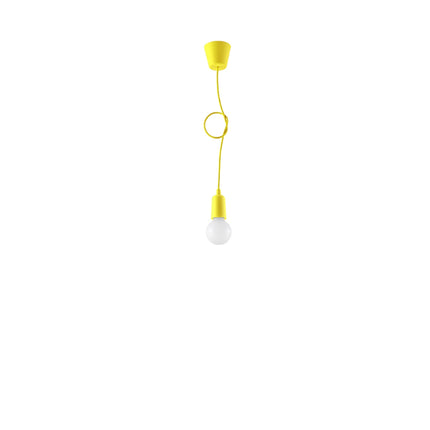 Détail de la douille et du câble jaunes de la suspension Ligne Pure