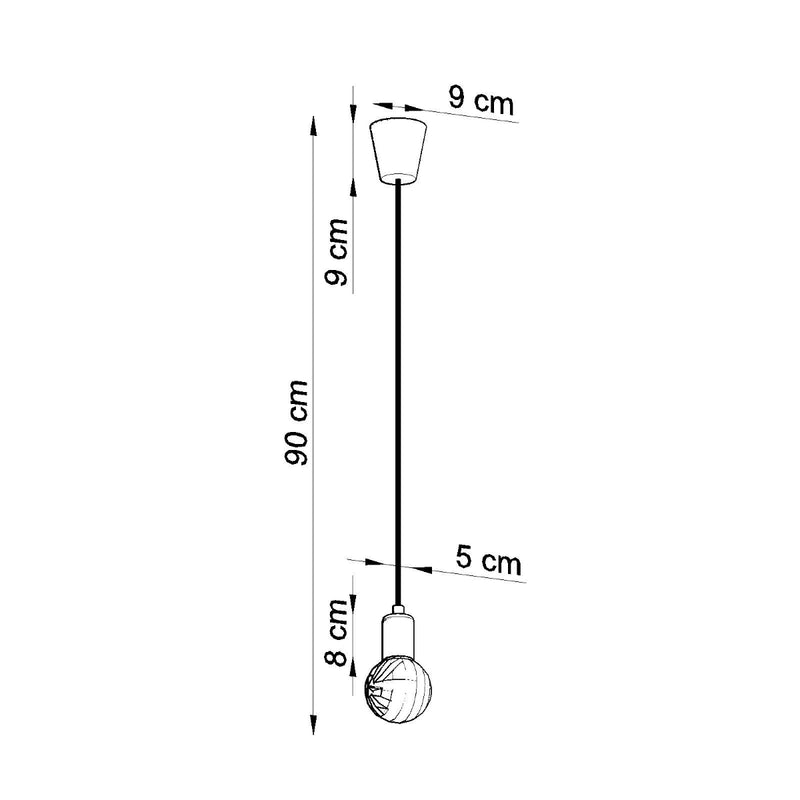 Dimensions Lampe pendante Ligne Pure 1 orange