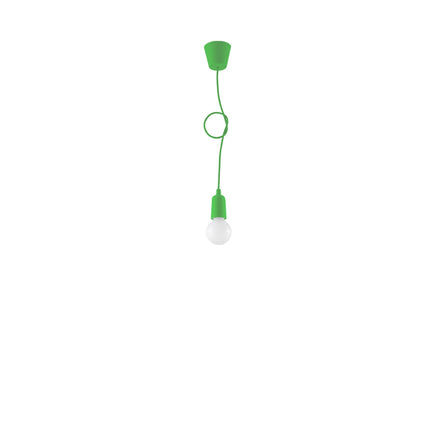 Détail de la douille et du câble verts de la suspension Ligne Pure