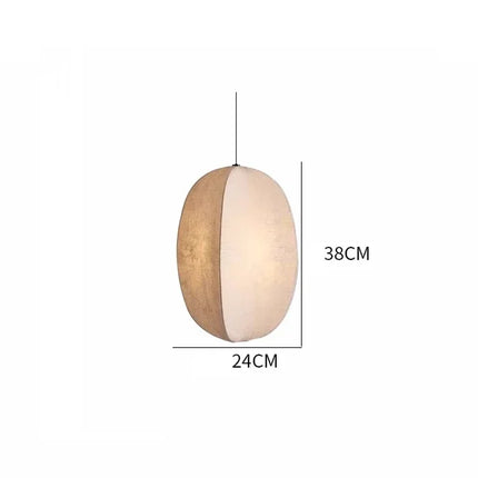 Schéma des dimensions de la suspension en lin Wabi-Sabi minimaliste