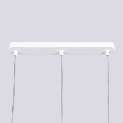 suspension linéaire 3 tubes à embout ajouré entrelacé blanc, mécanisme de montage