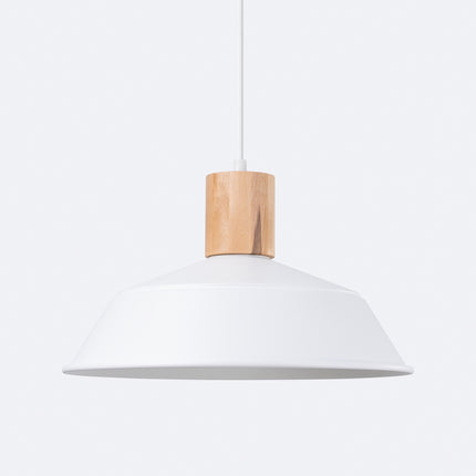 Suspension Loft Minimaliste blanche, détail de l'abat-jour vu dessous