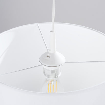 Suspension Loft Cylindrique Blanche 30 cm, détail de la rosace de plafond
