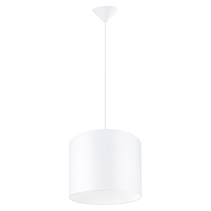 Suspension Loft Cylindrique Blanche 30 cm, vue d'ensemble sur fond blanc