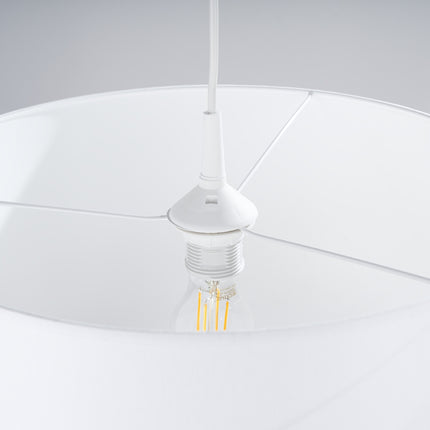 Suspension Loft Cylindrique Blanche 40 cm, détail de la rosace de plafond