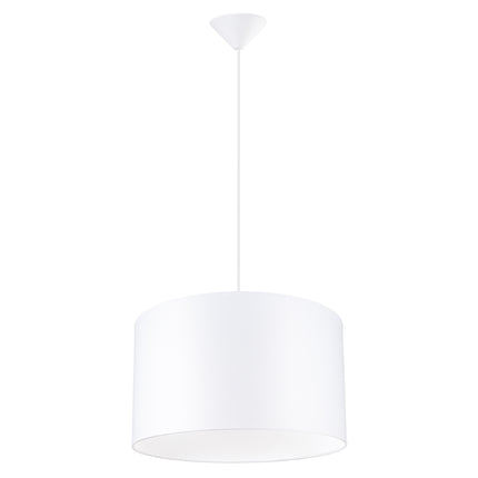 Suspension Loft Cylindrique Blanche 40 cm, vue d'ensemble sur fond blanc