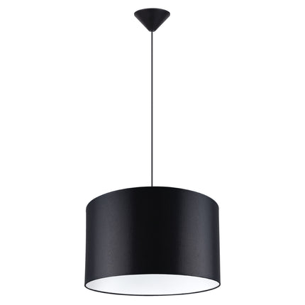 Suspension Loft Cylindrique Noire 40 cm, vue d'ensemble sur fond blanc