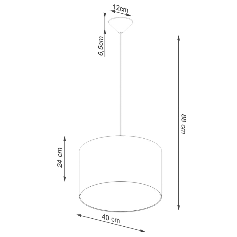 Dimensions Suspensión cilíndrica Loft 40 negra