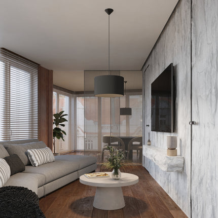 Suspension Loft Cylindrique Noire 40 cm, schéma des dimensions
