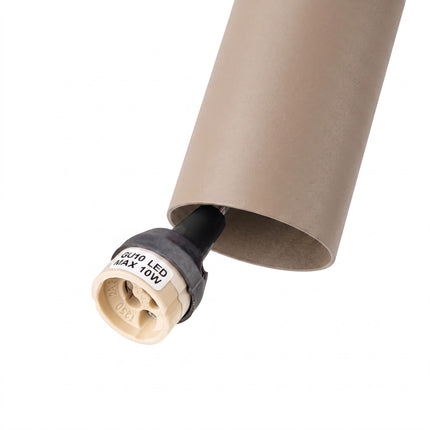 Suspension Long Cylindre 3 taupe, packshot de trois quarts