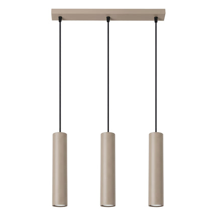 Suspension Long Cylindre 3 taupe, packshot sur fond blanc