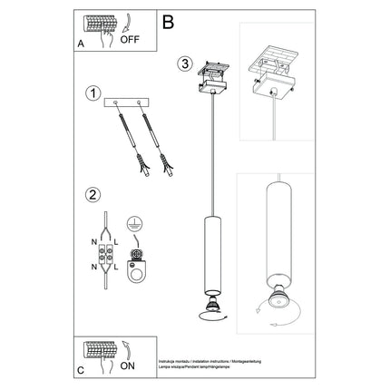 Notice de montage de la suspension long cylindre taupe