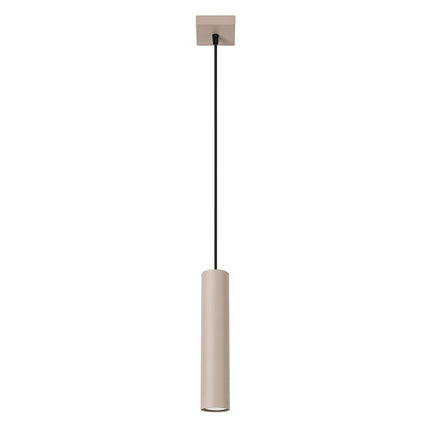 Suspension Long Cylindre taupe, packshot sur fond blanc