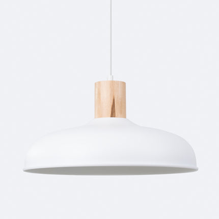 Suspension Luminis Minimaliste blanche, détail de l'abat-jour vu dessus
