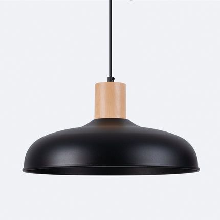 Suspension Luminis Minimaliste noire, détail de l'abat-jour vu dessus