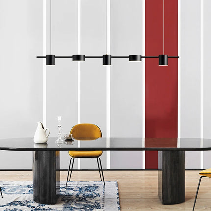 Minimalistische nordische LED-Kronleuchter-Pendelleuchte in Schwarz