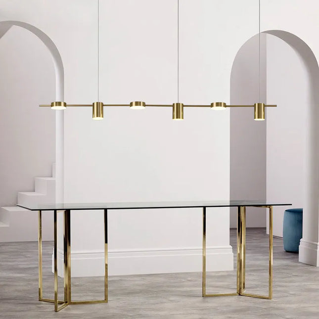 Suspension lustre nordique minimaliste LED en finition or