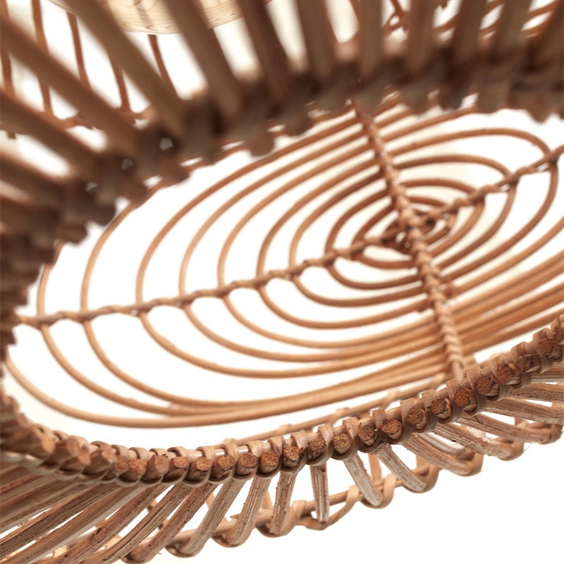 Dimensions Natural Braided Rattan Galette Madeira Pendant Light 48 cm