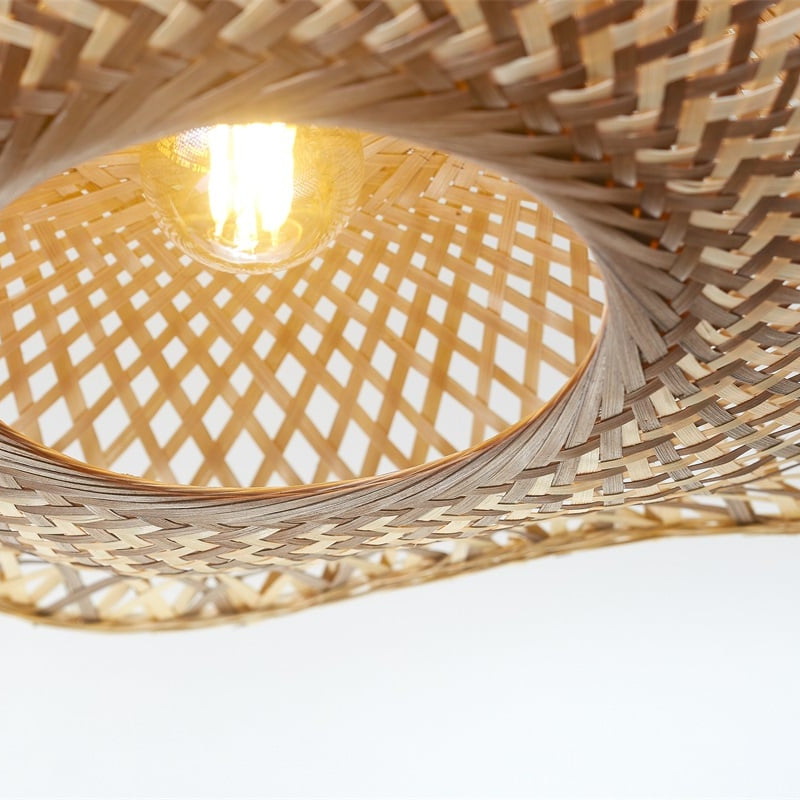 Dimensions Suspension Madura Bambou Tressé Naturel et Brun 87 cm