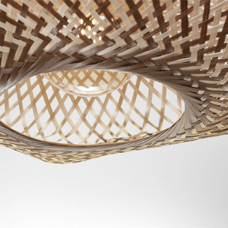 Dimensions Suspension Madura Bambou Tressé Naturel et Brun 60 cm