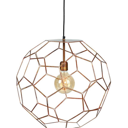 Suspension Marrakesh boule filaire cuivrée en packshot fond blanc