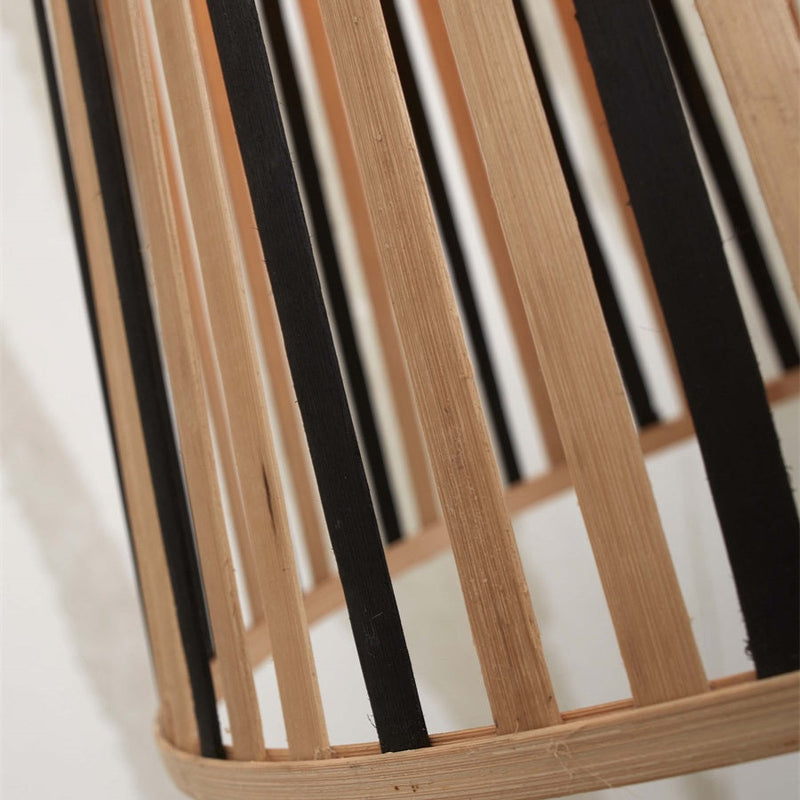 Dimensions Suspension Merapi Bambou Conique Noir et Naturel 30 cm