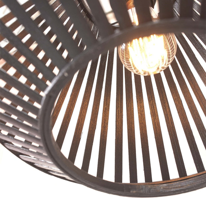 Dimensions Lámpara colgante Merapi Bamboo negra de 30 cm