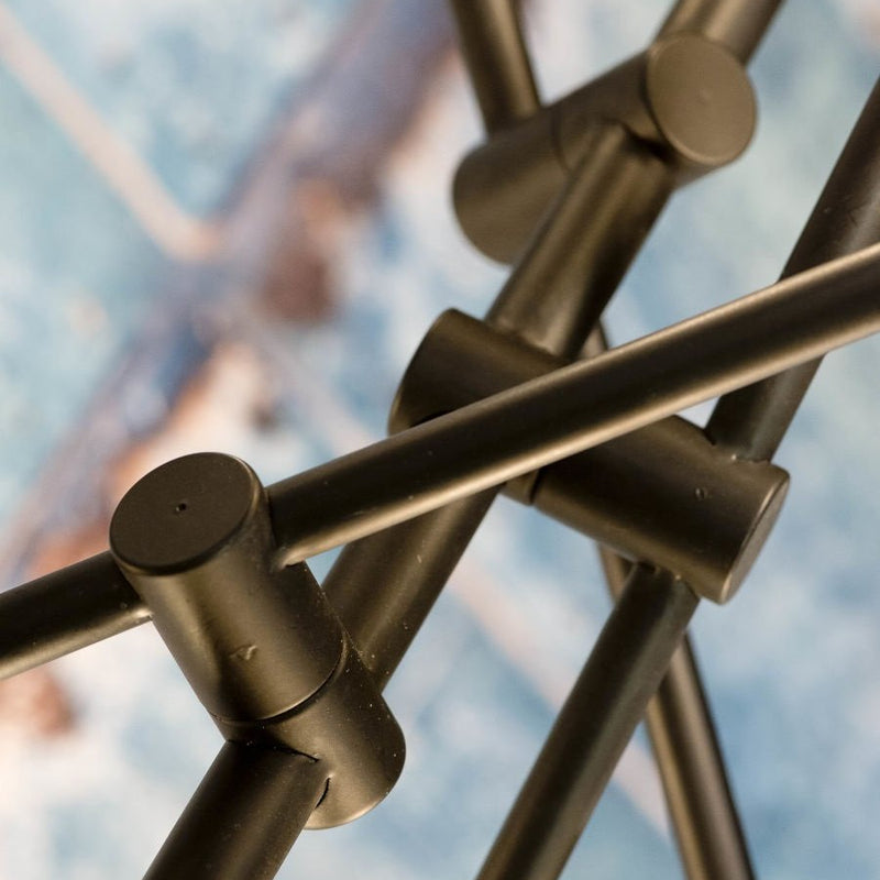 Dimensions Suspension Nashville 3 Bras 6 Lumières Fer Noir
