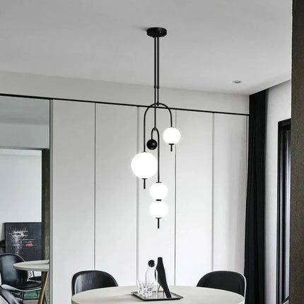 Suspension nordique boule de verre LED éclairant vers le haut et le bas