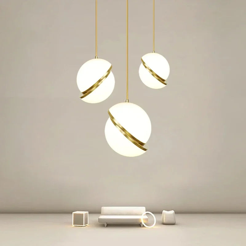 Dimensions Nordic Double Half-Sphere LED Pendant Light