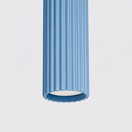 Suspension Oslo 1 cylindre bleu azur, packshot de trois quarts