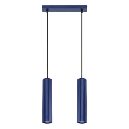 Suspension Oslo 2 cylindres en ligne bleu outremer, packshot sur fond blanc