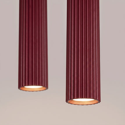 Suspension Oslo 2 cylindres en ligne bordeaux, packshot de trois quarts
