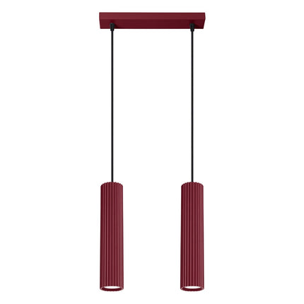 Suspension Oslo 2 cylindres en ligne bordeaux, packshot sur fond blanc