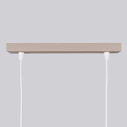 Suspension Oslo 2 Cylindres en Ligne en Aluminium Cannelé Taupe, mécanisme de montage