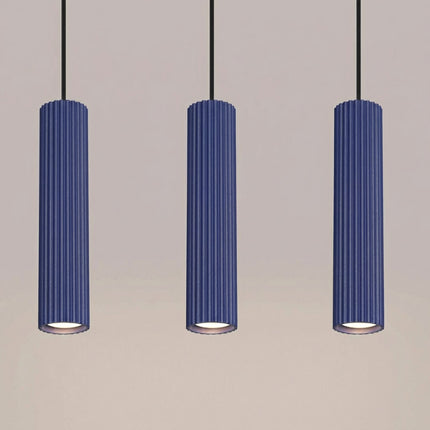 Suspension Oslo 3 cylindres en ligne bleu outremer, packshot de trois quarts