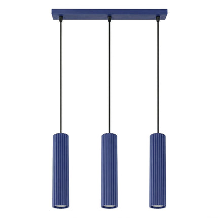 Suspension Oslo 3 cylindres en ligne bleu outremer, packshot sur fond blanc